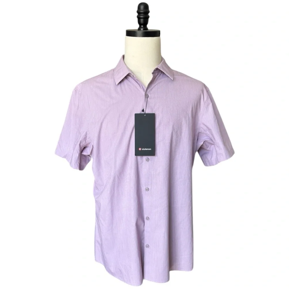 Lululemon Down To The Wire SS Heathered Vintage Plum soft/stretch shirt  | XL - Picture 5 of 16